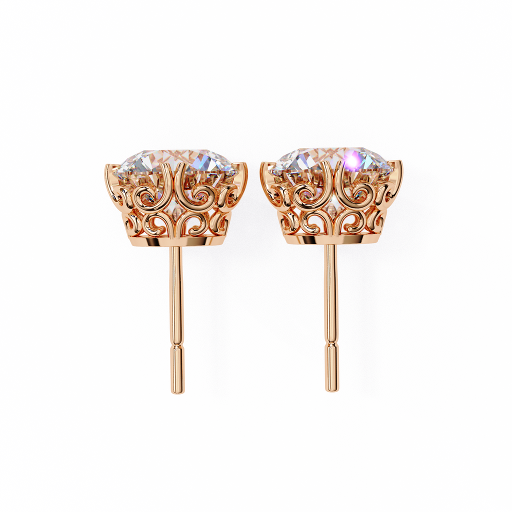 Round Cut Lab Diamond Stud Earring