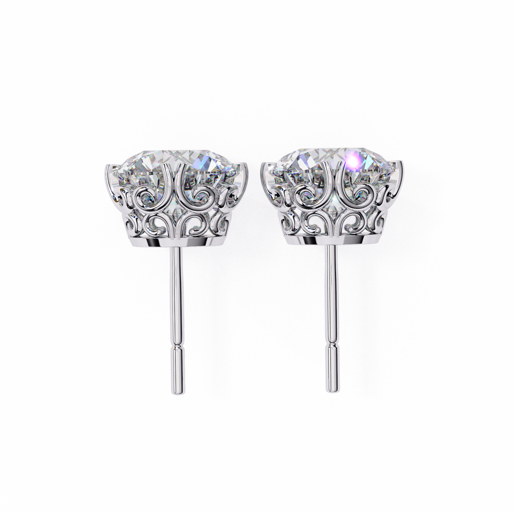 Round Cut Lab Diamond Stud Earring