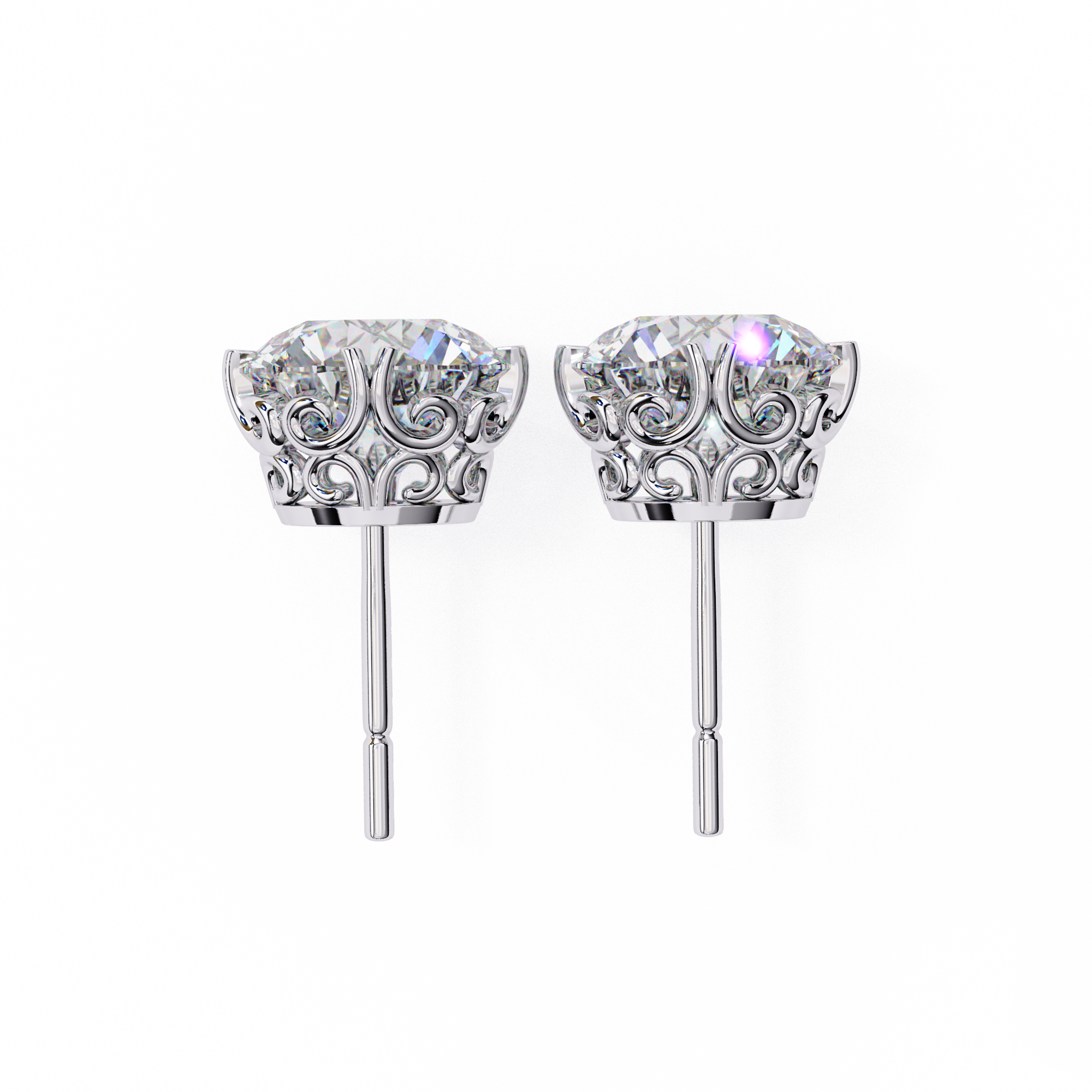 Round Cut Lab Diamond Stud Earring