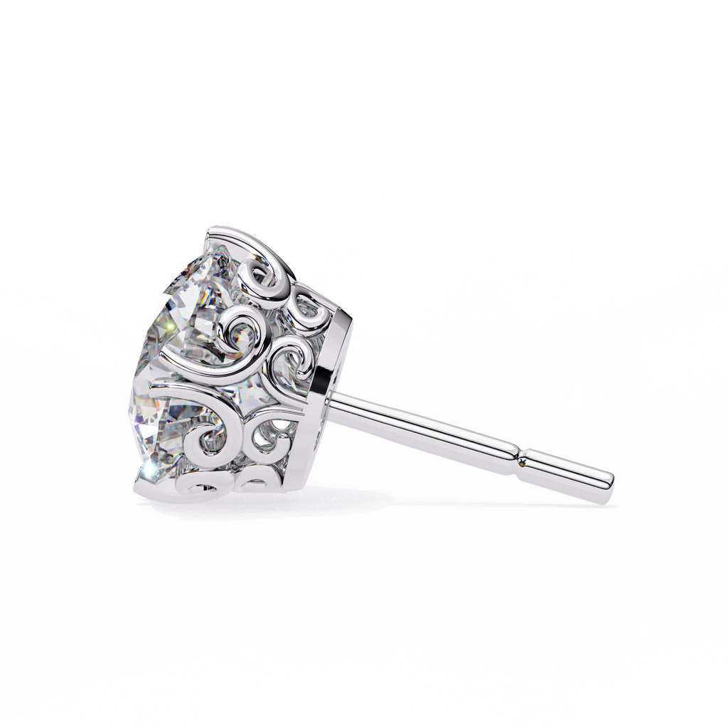 Round Cut Lab Diamond Stud Earring
