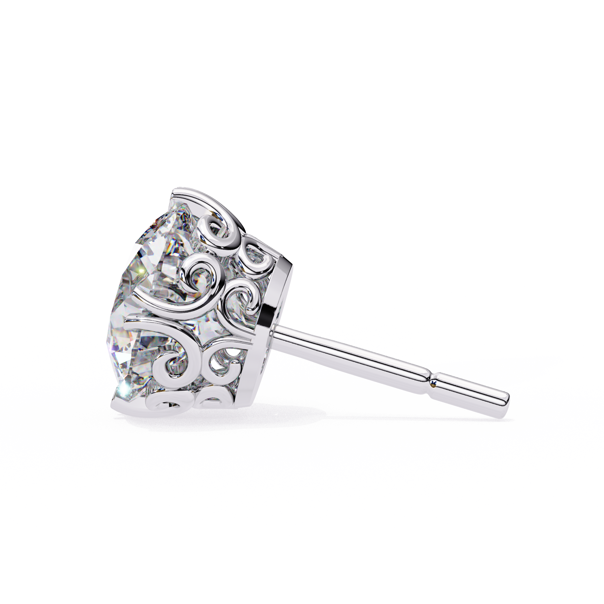 Round Cut Lab Diamond Stud Earring