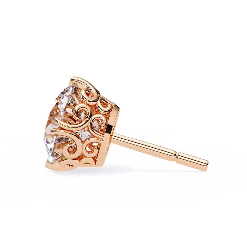 Round Cut Lab Diamond Stud Earring