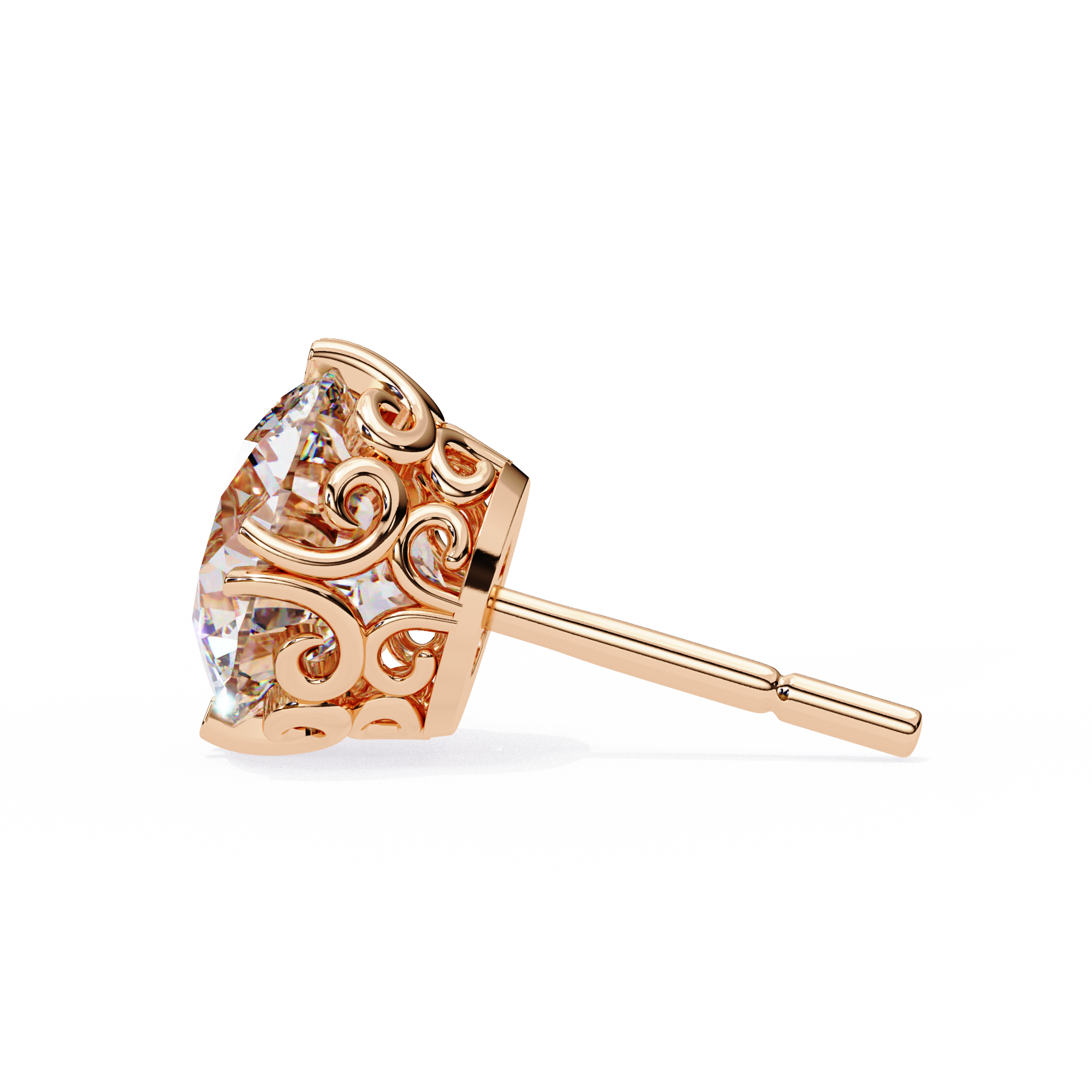 Round Cut Lab Diamond Stud Earring