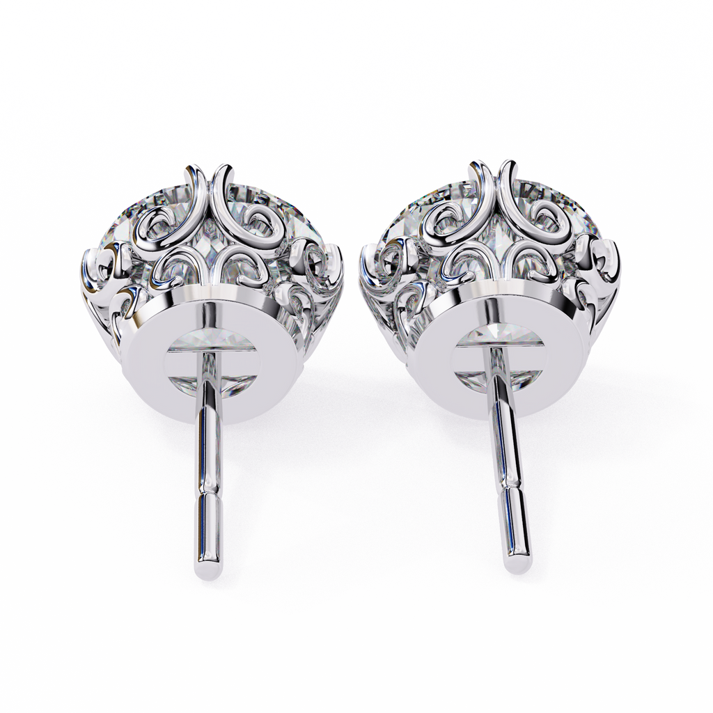 Round Cut Lab Diamond Stud Earring