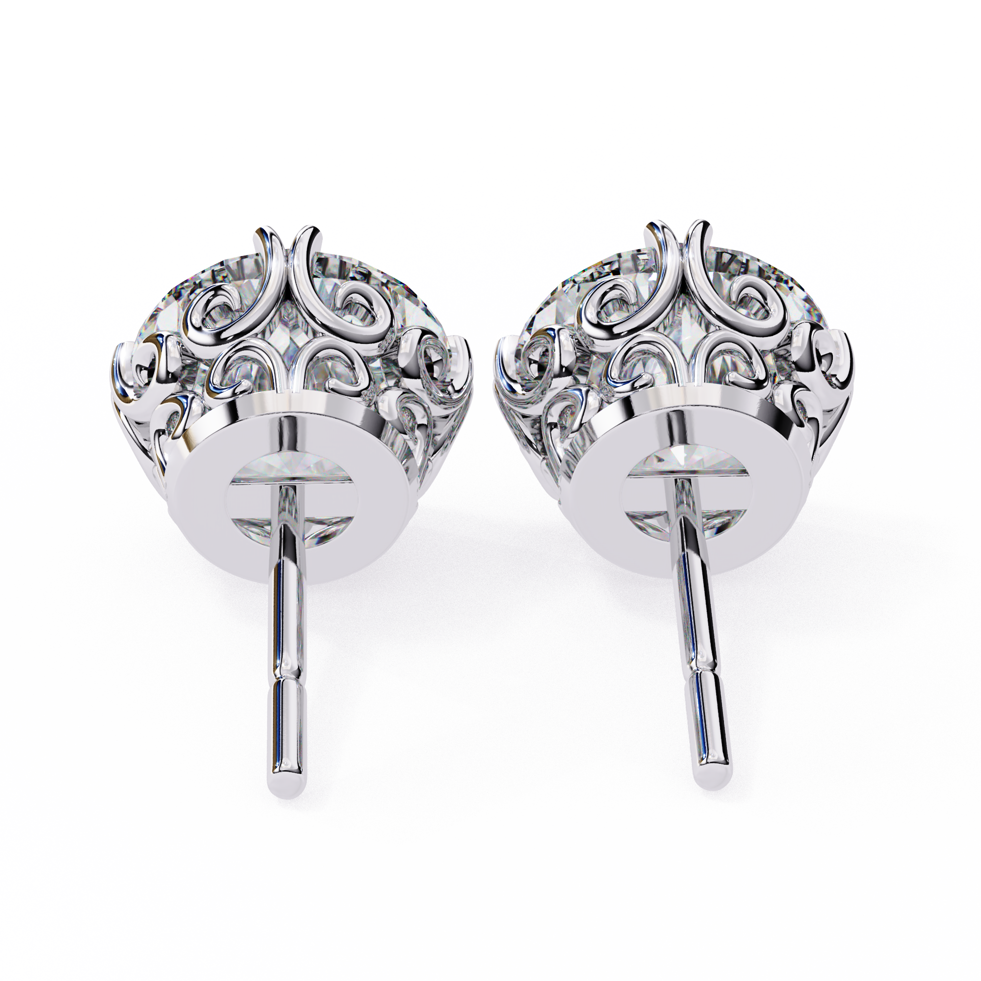 Round Cut Lab Diamond Stud Earring