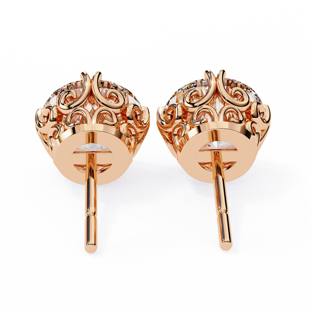 Round Cut Lab Diamond Stud Earring