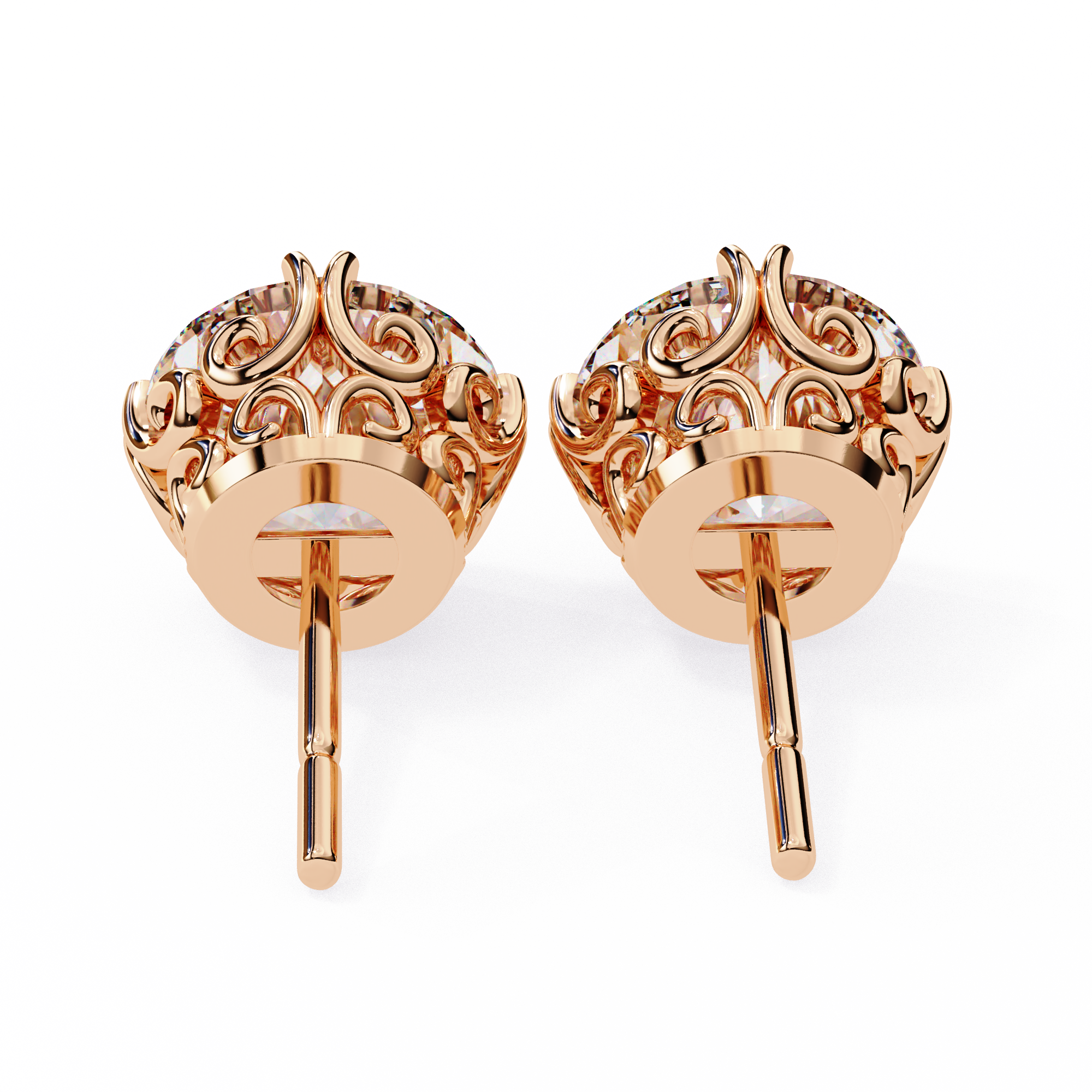 Round Cut Lab Diamond Stud Earring