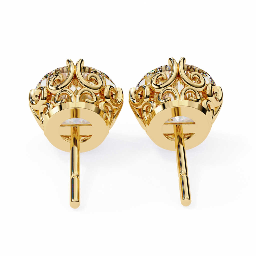 Round Cut Lab Diamond Stud Earring