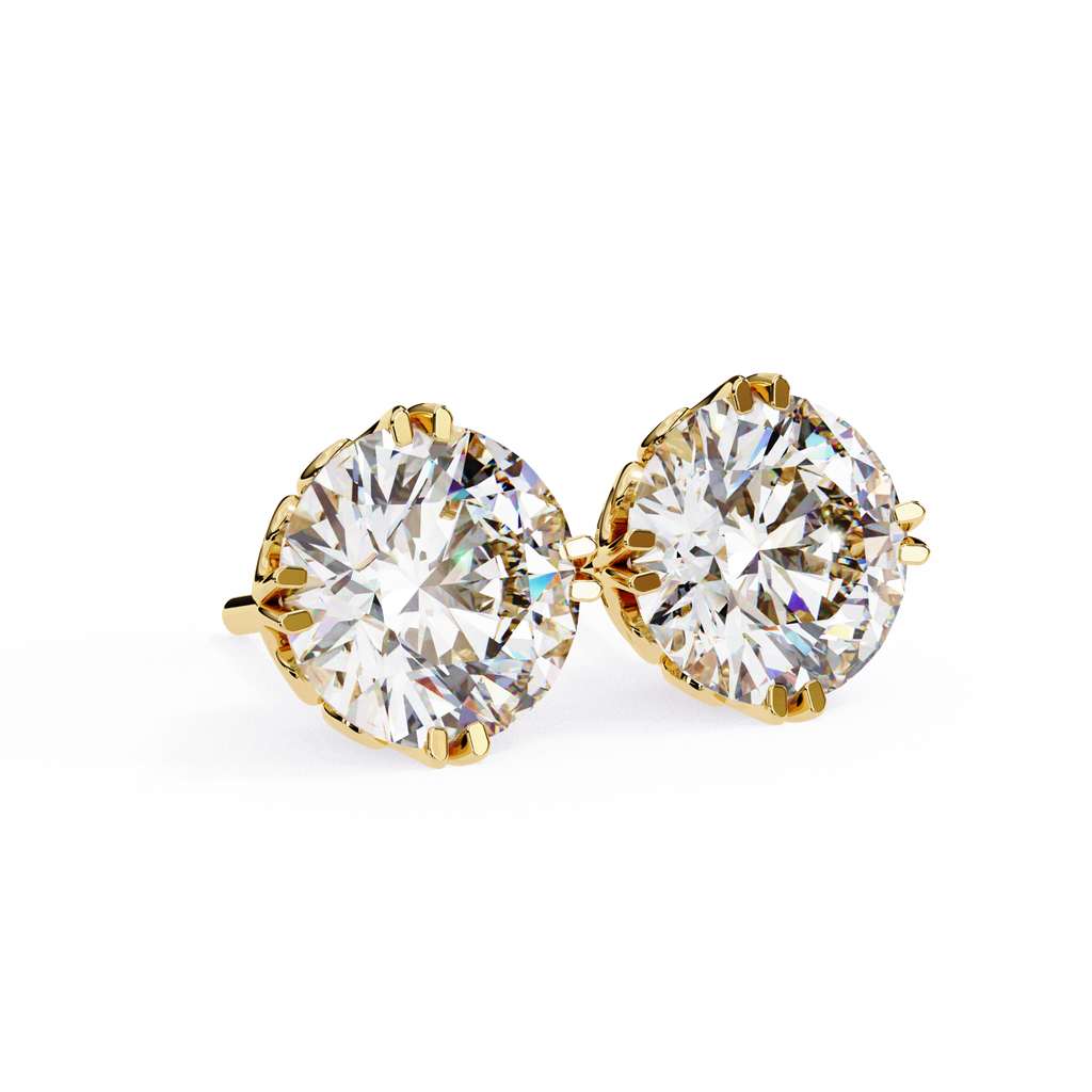 Round Cut Lab Diamond Stud Earring