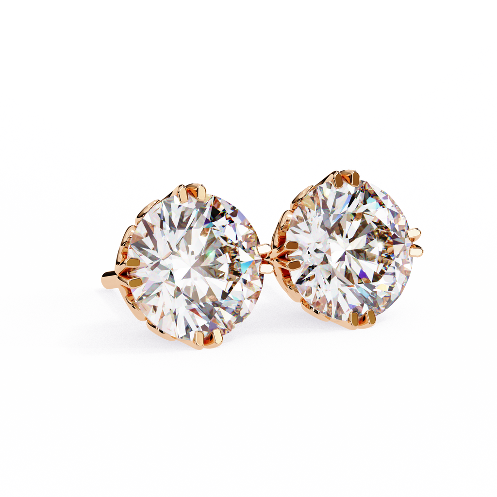 Round Cut Lab Diamond Stud Earring