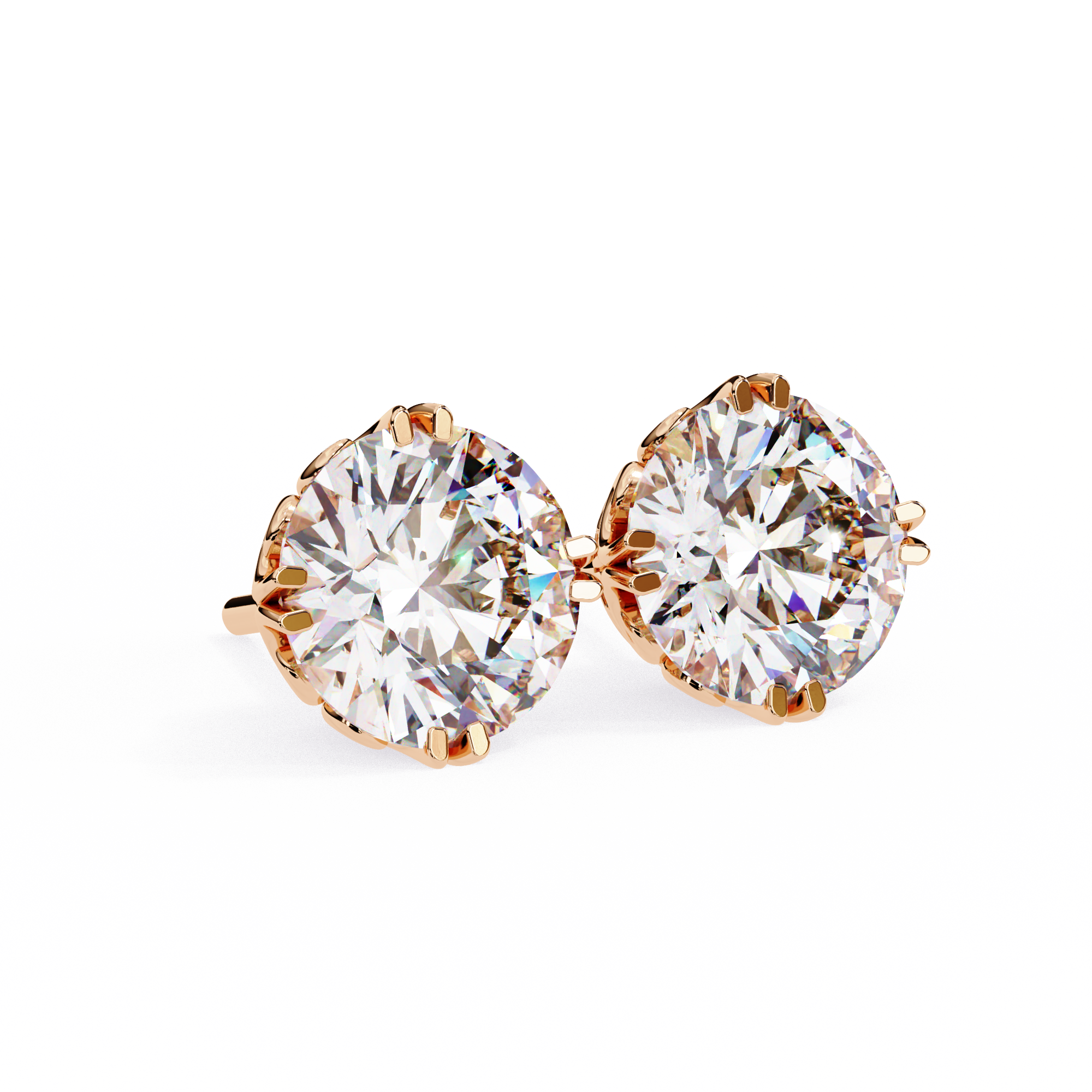 Round Cut Lab Diamond Stud Earring