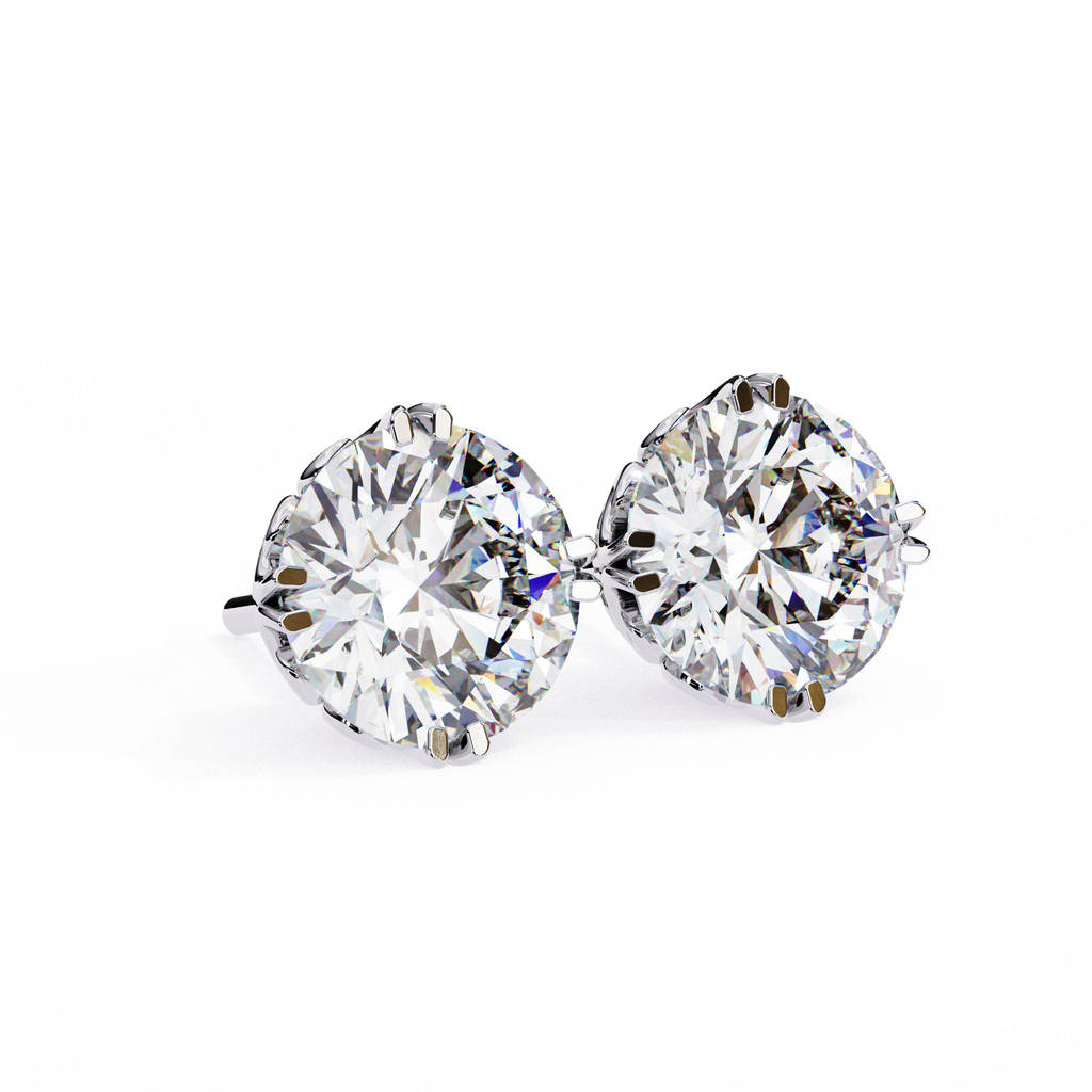 Round Cut Lab Diamond Stud Earring