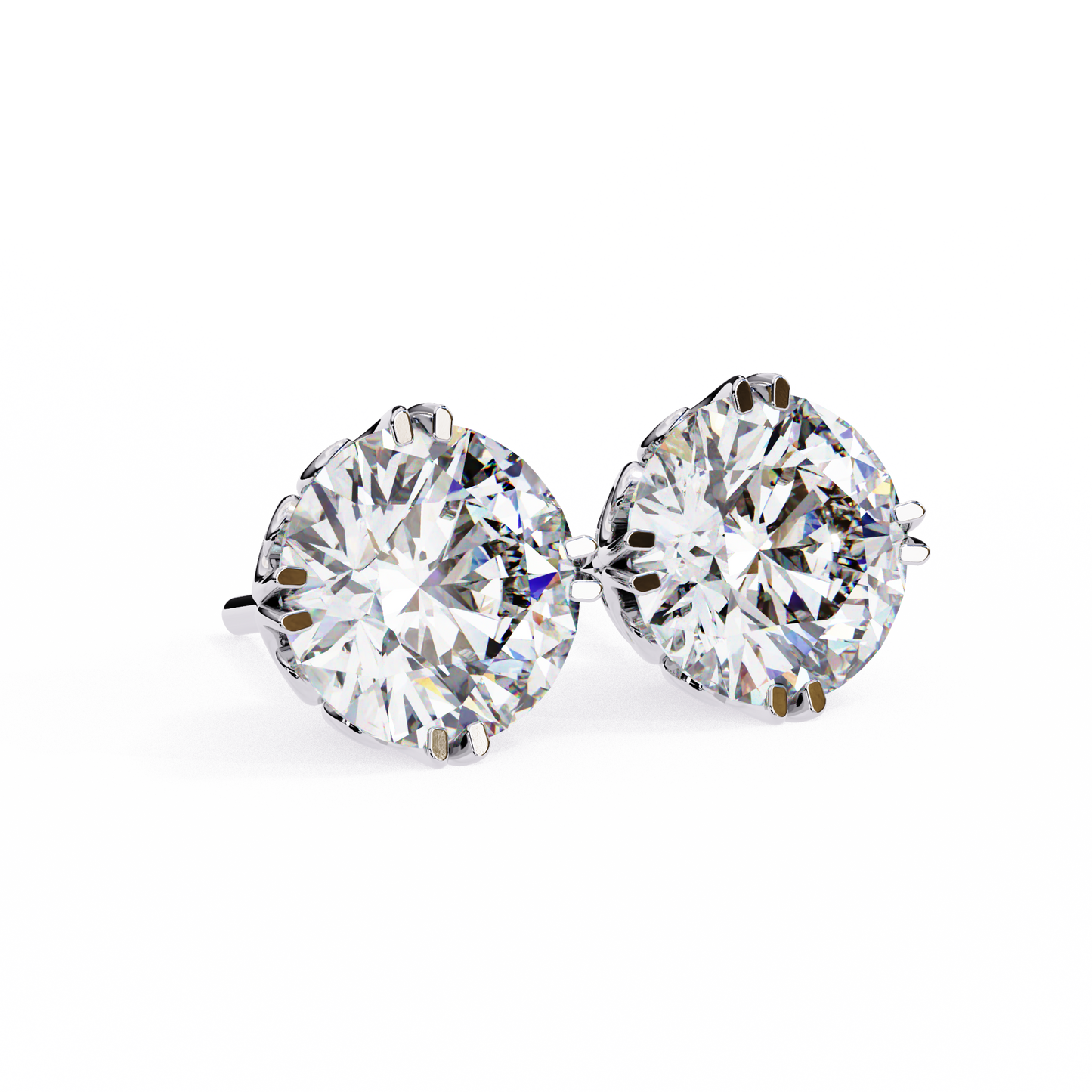 Round Cut Lab Diamond Stud Earring