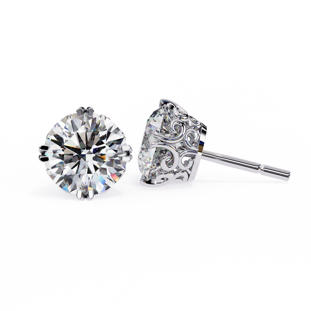 Round Cut Lab Diamond Stud Earring