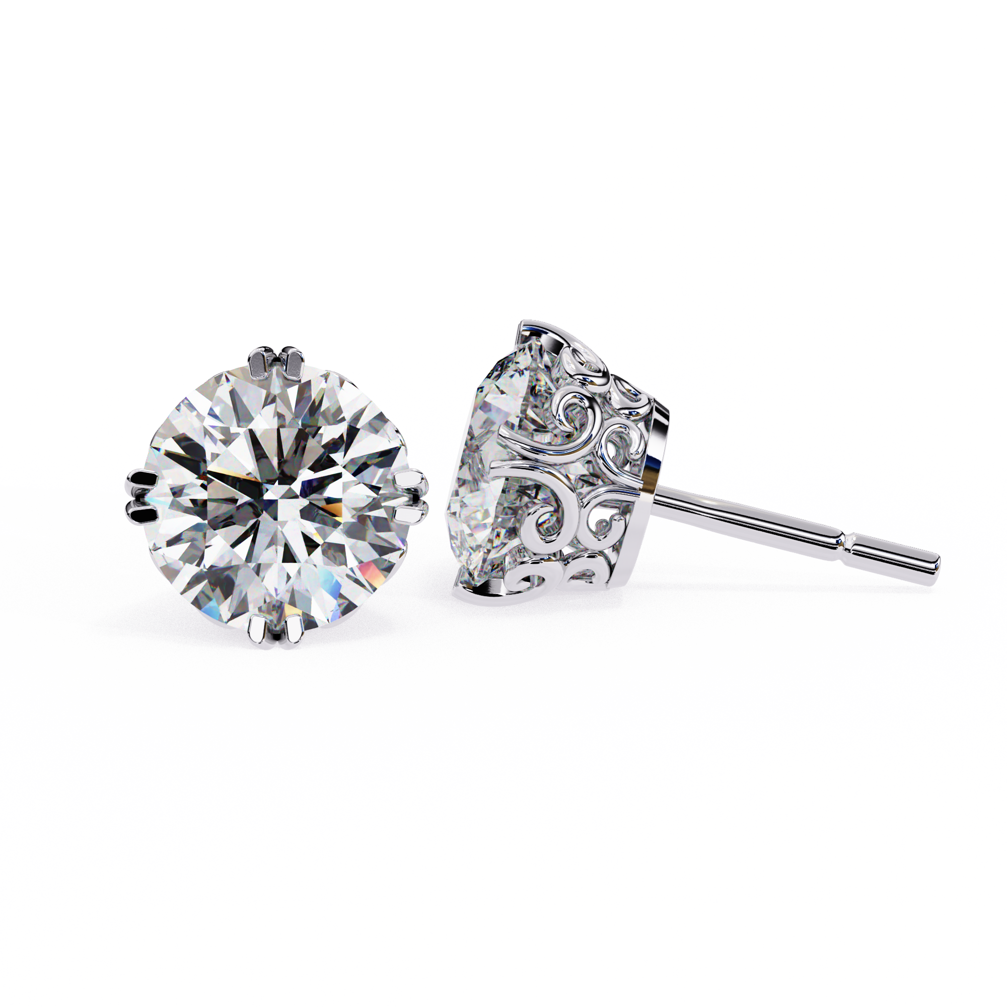 Round Cut Lab Diamond Stud Earring