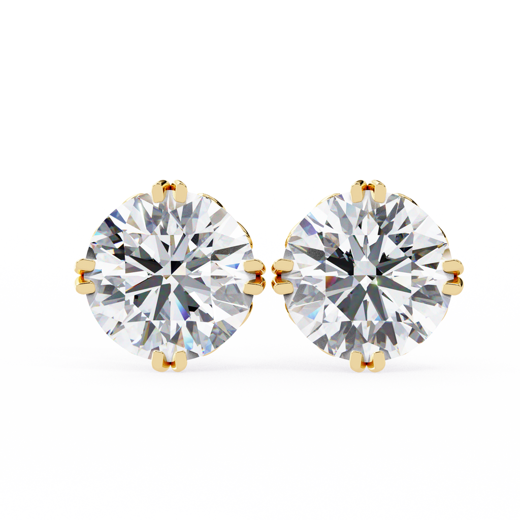 Round Cut Lab Diamond Stud Earring