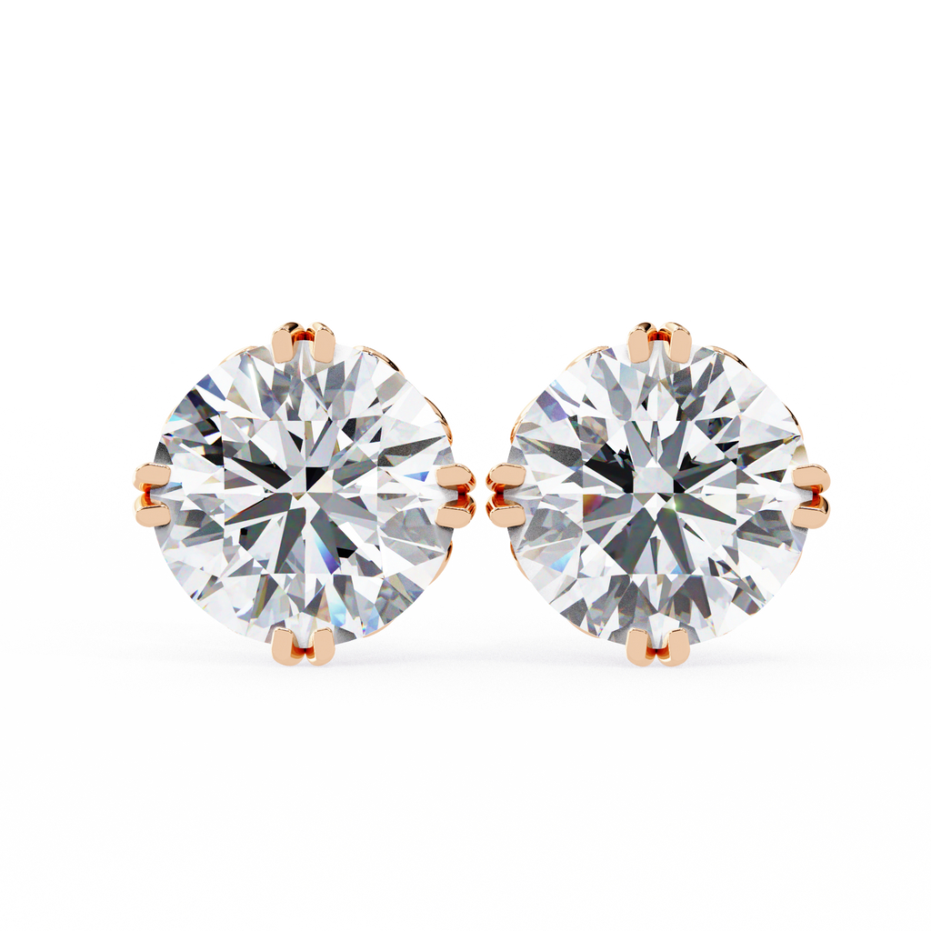 Round Cut Lab Diamond Stud Earring