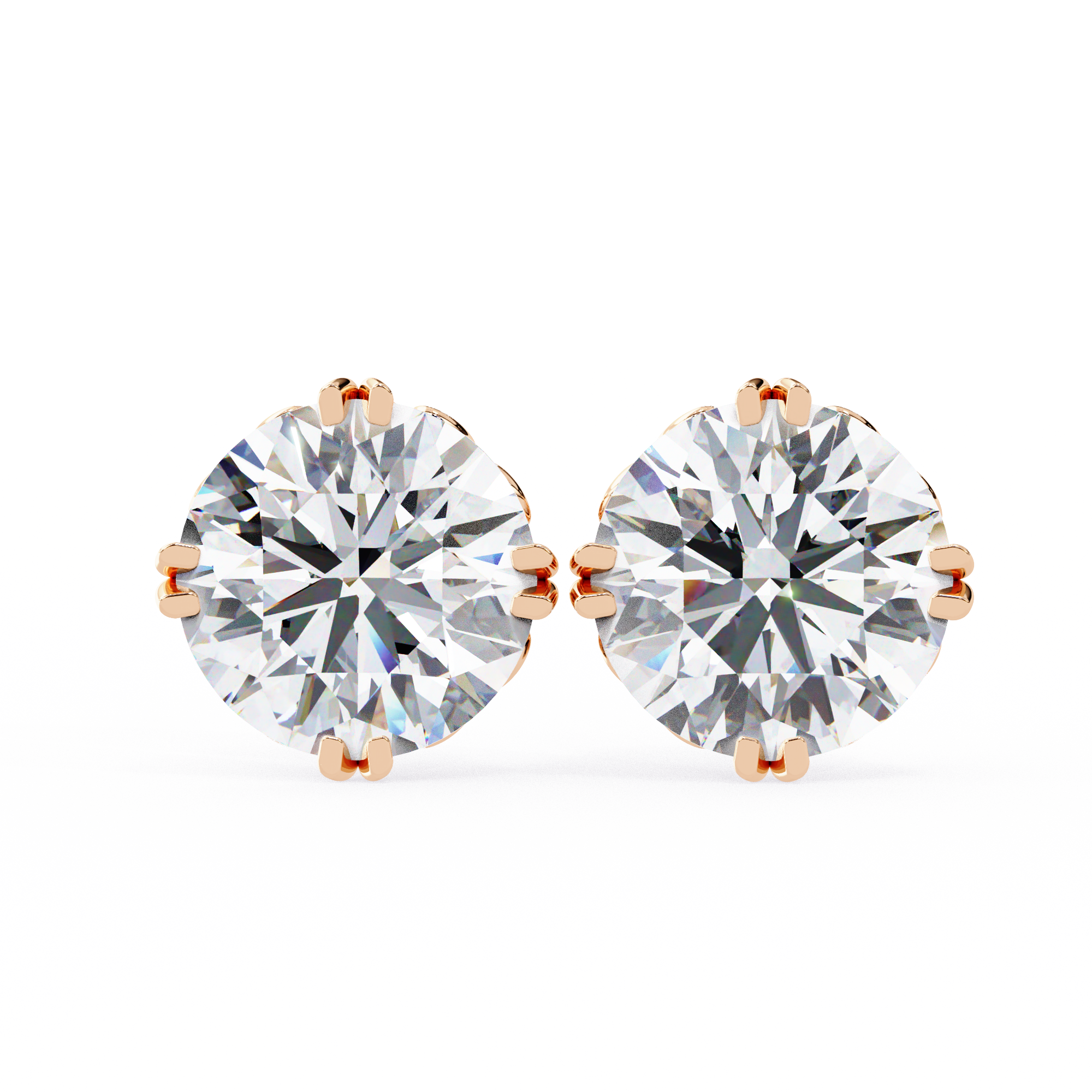 Round Cut Lab Diamond Stud Earring