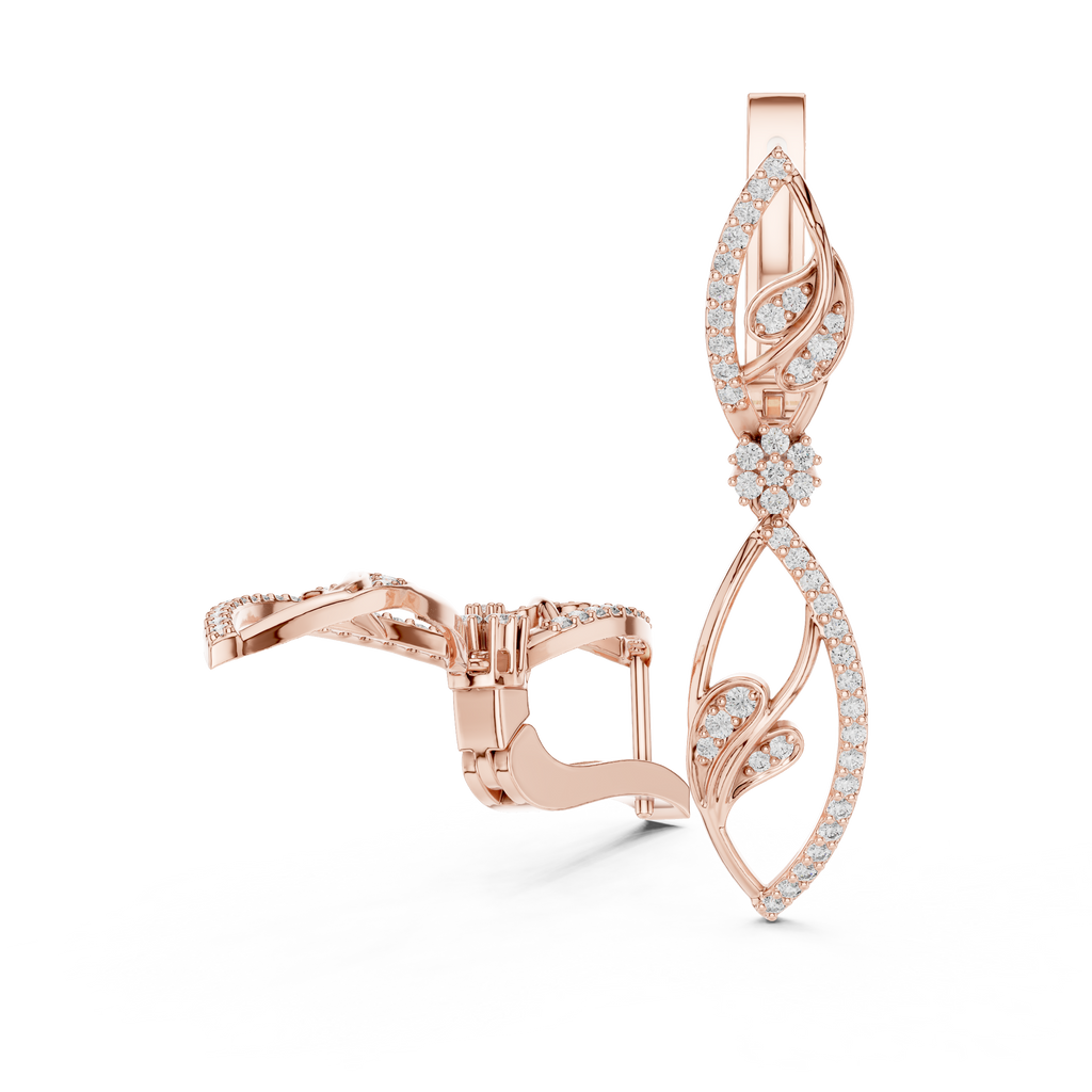 Round Cut Lab Grown Diamond Dangle Earrings