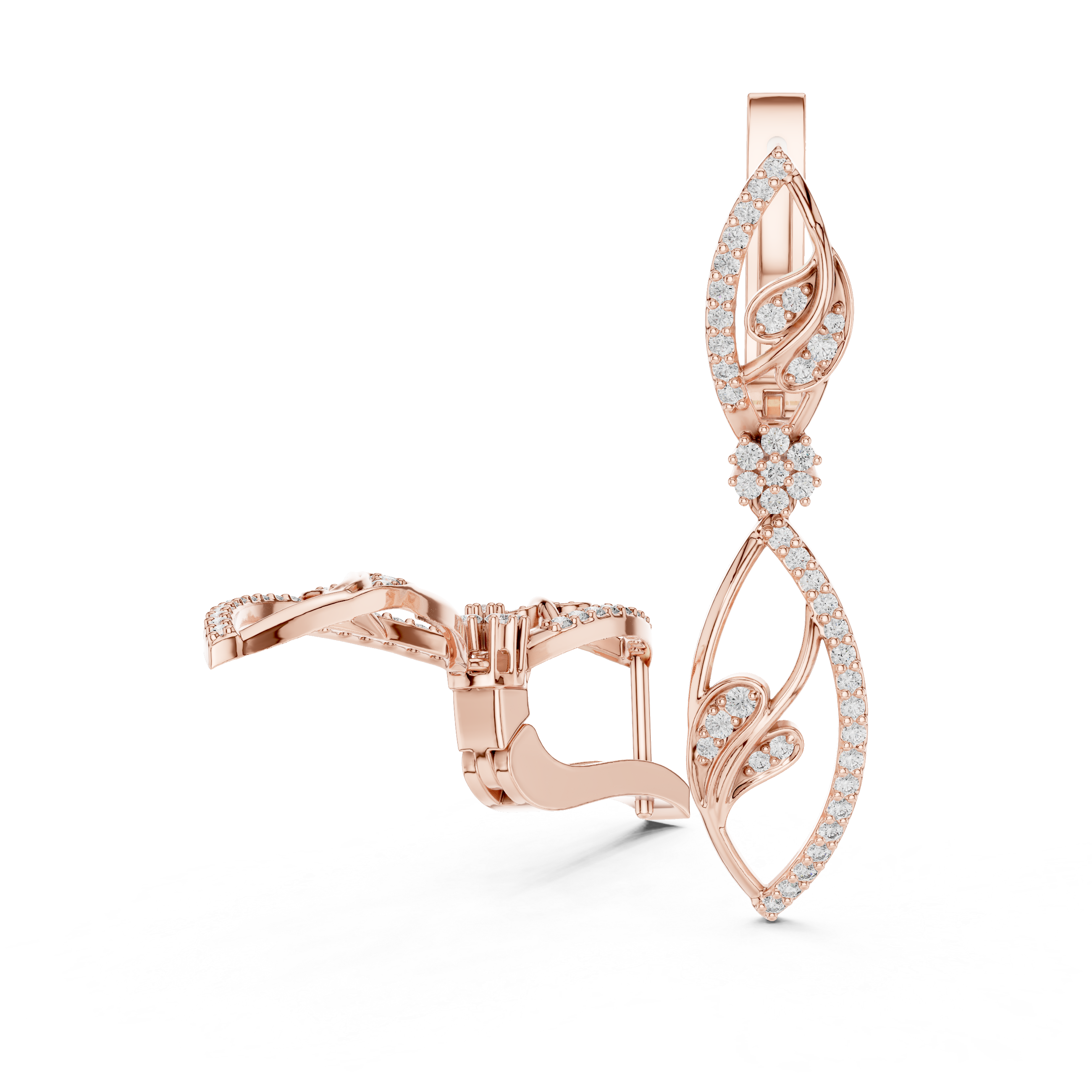 Round Cut Lab Grown Diamond Dangle Earrings