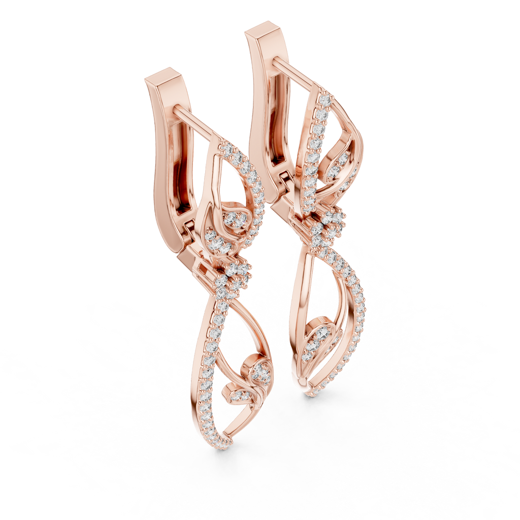 Round Cut Lab Grown Diamond Dangle Earrings