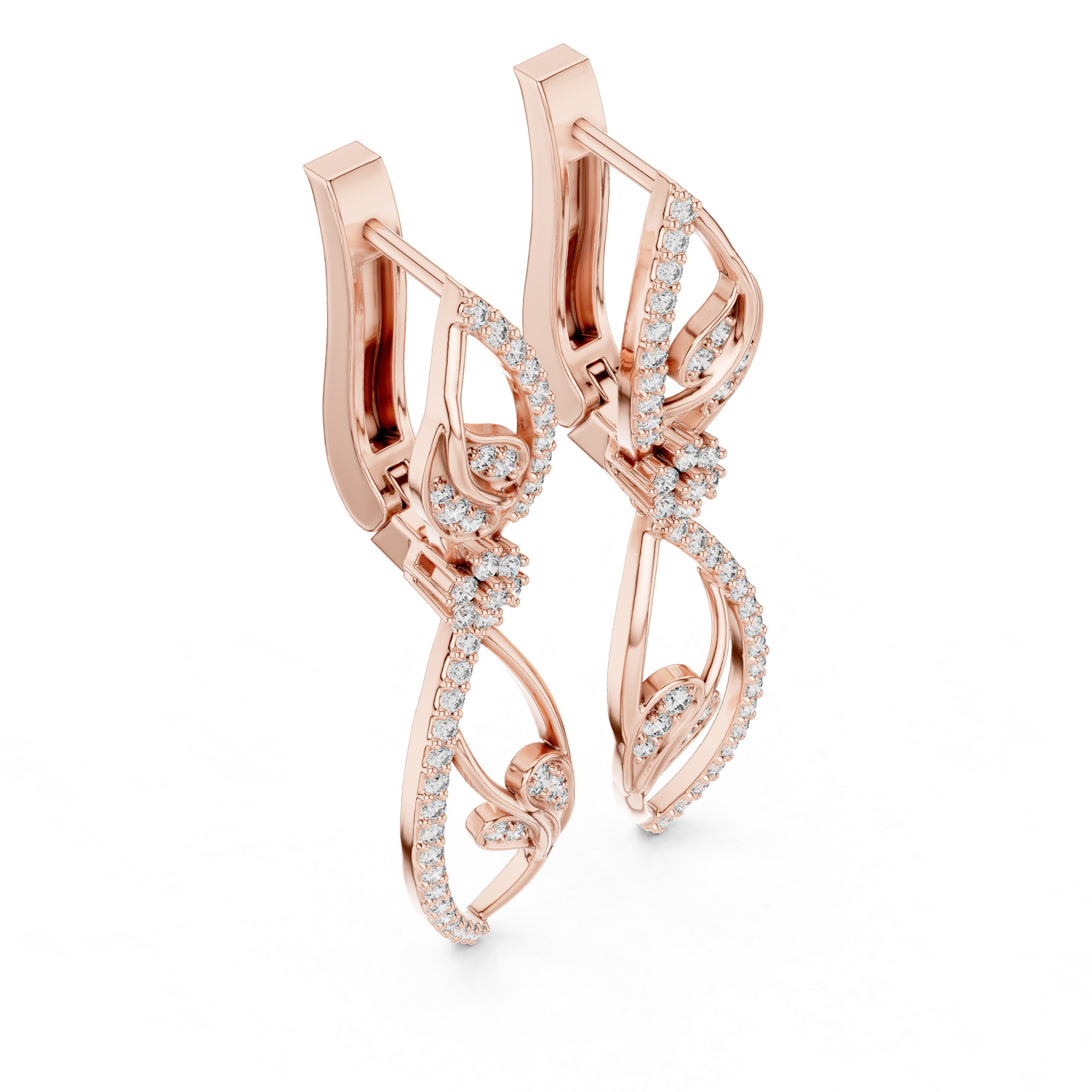 Round Cut Lab Grown Diamond Dangle Earrings