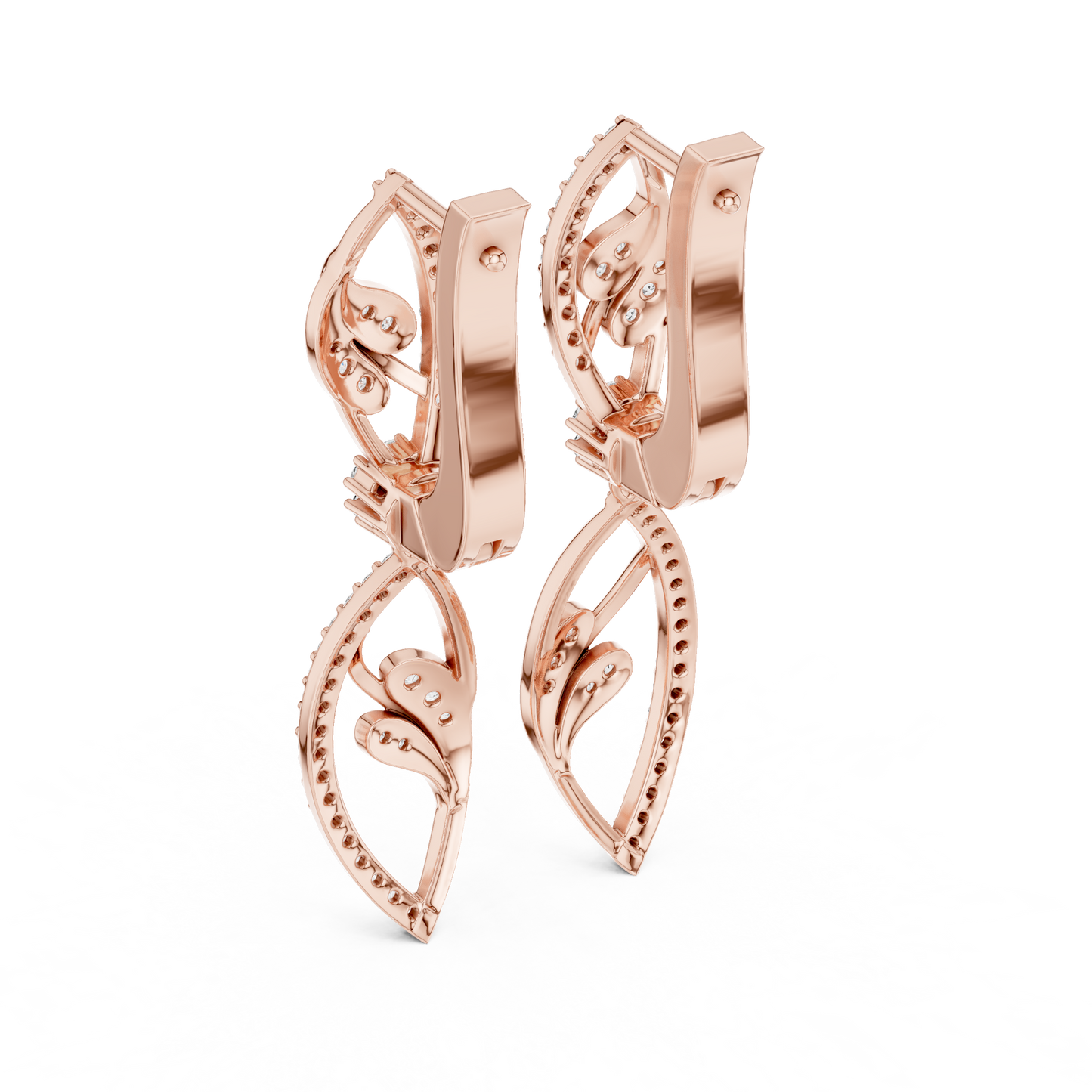 Round Cut Lab Grown Diamond Dangle Earrings