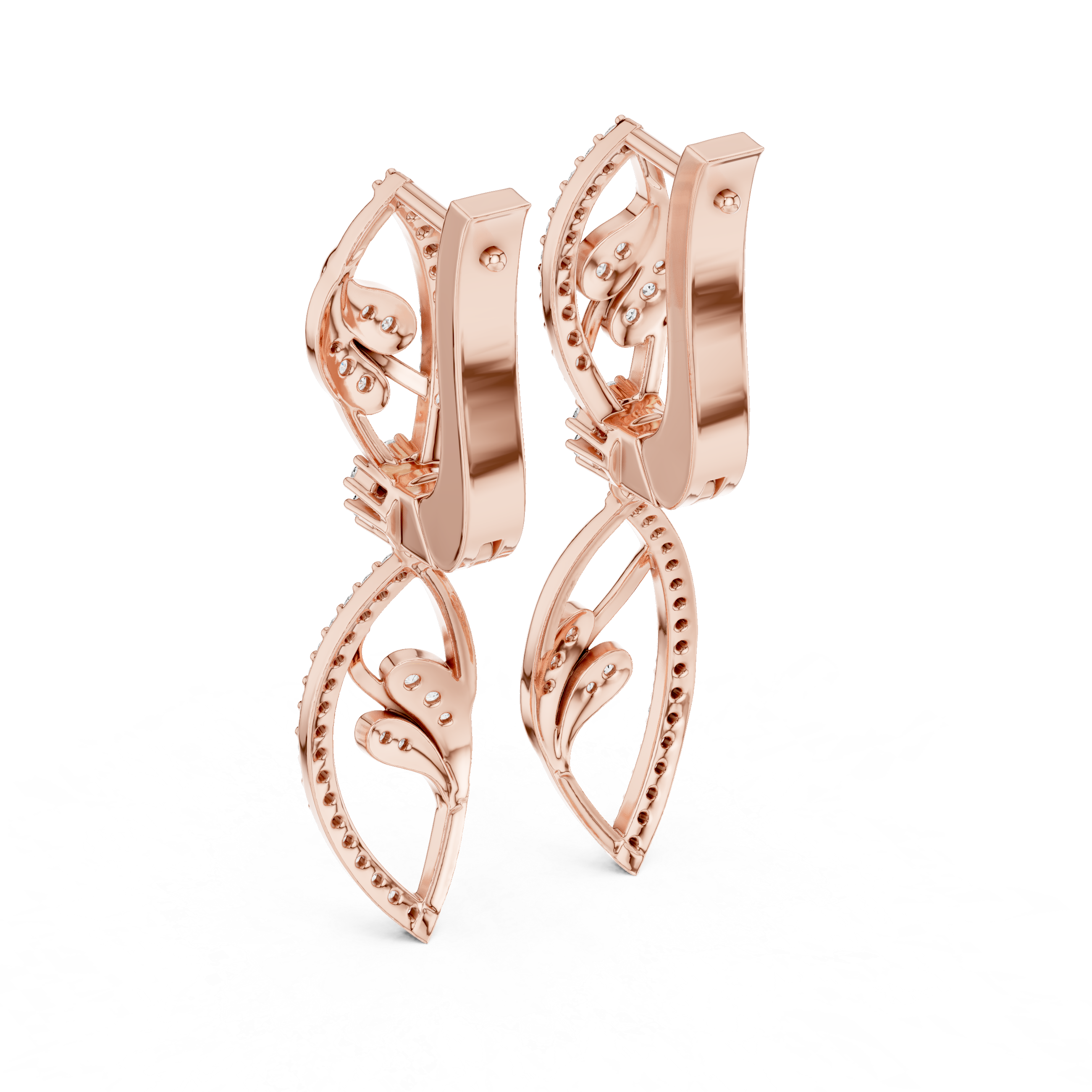 Round Cut Lab Grown Diamond Dangle Earrings