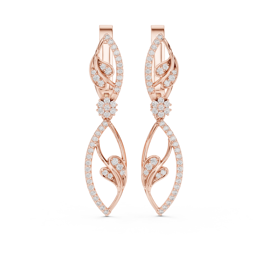 Round Cut Lab Grown Diamond Dangle Earrings