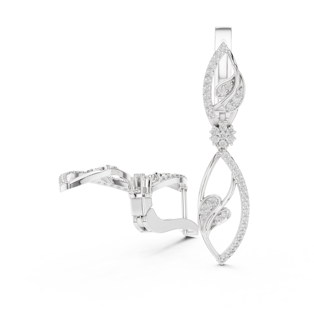 Round Cut Lab Grown Diamond Dangle Earrings