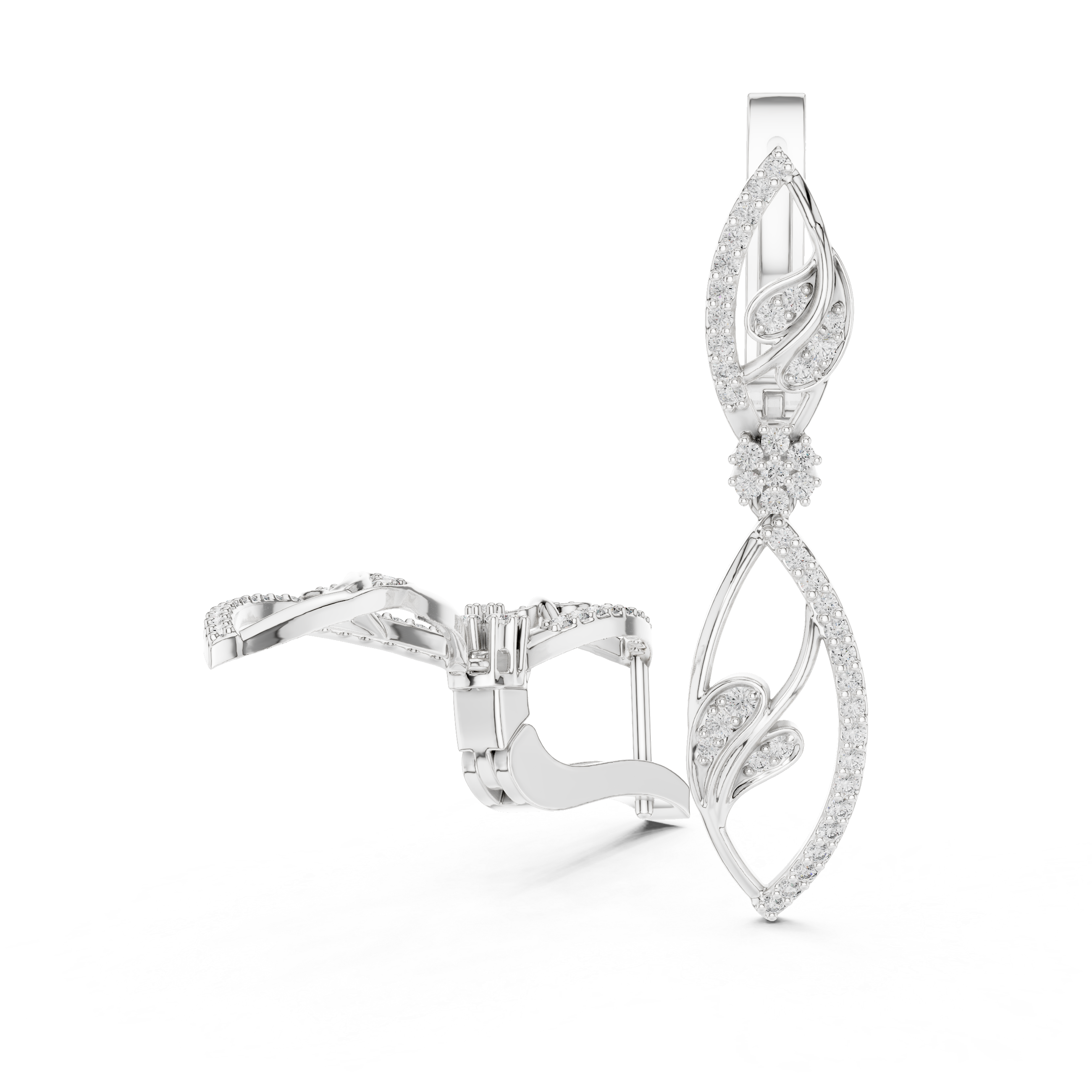 Round Cut Lab Grown Diamond Dangle Earrings