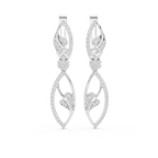 Round Cut Lab Grown Diamond Dangle Earrings