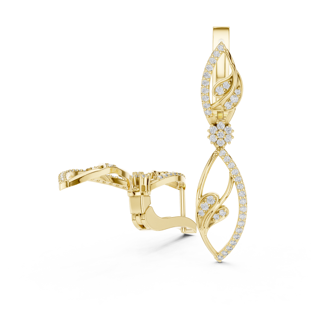 Round Cut Lab Grown Diamond Dangle Earrings