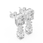 Multi Shape Diamond Drop Dangle Halo Earrings