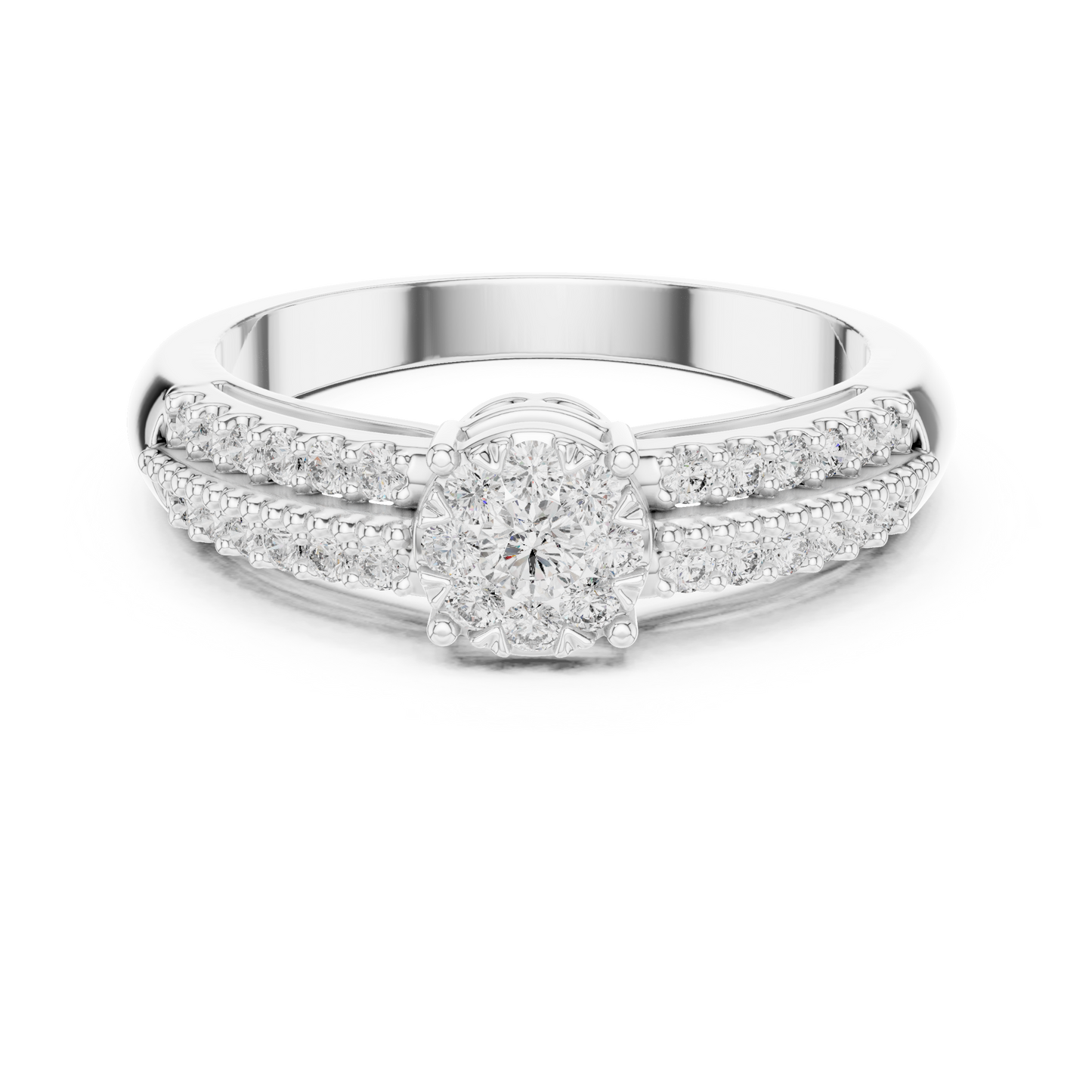 Bridal Set Round Diamond Wedding Ring