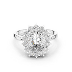 2 Carat Oval Cut Lab Diamond Halo Engagement RIng