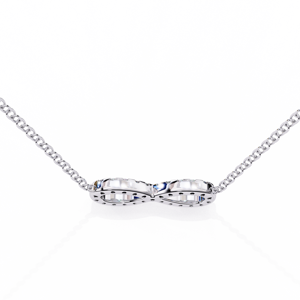 Round Cut Lab Diamond Infinity Shape Pendant