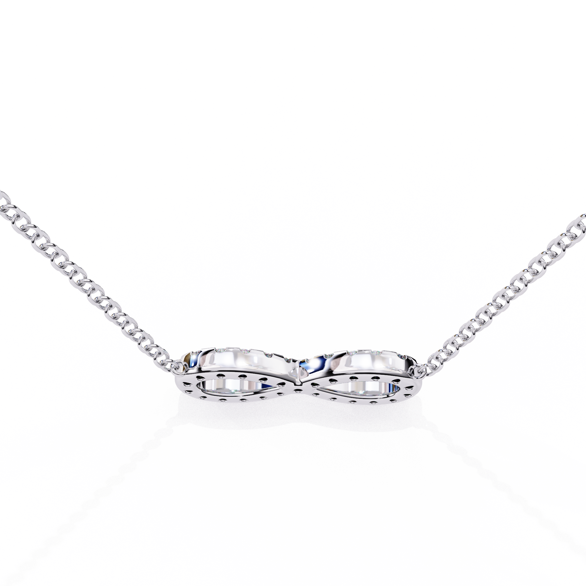 Round Cut Lab Diamond Infinity Shape Pendant