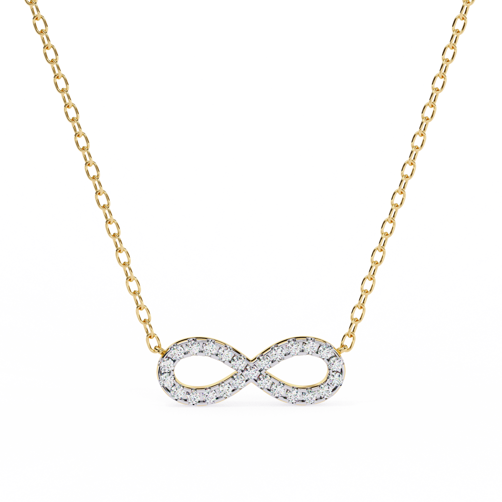 Round Cut Lab Diamond Infinity Shape Pendant