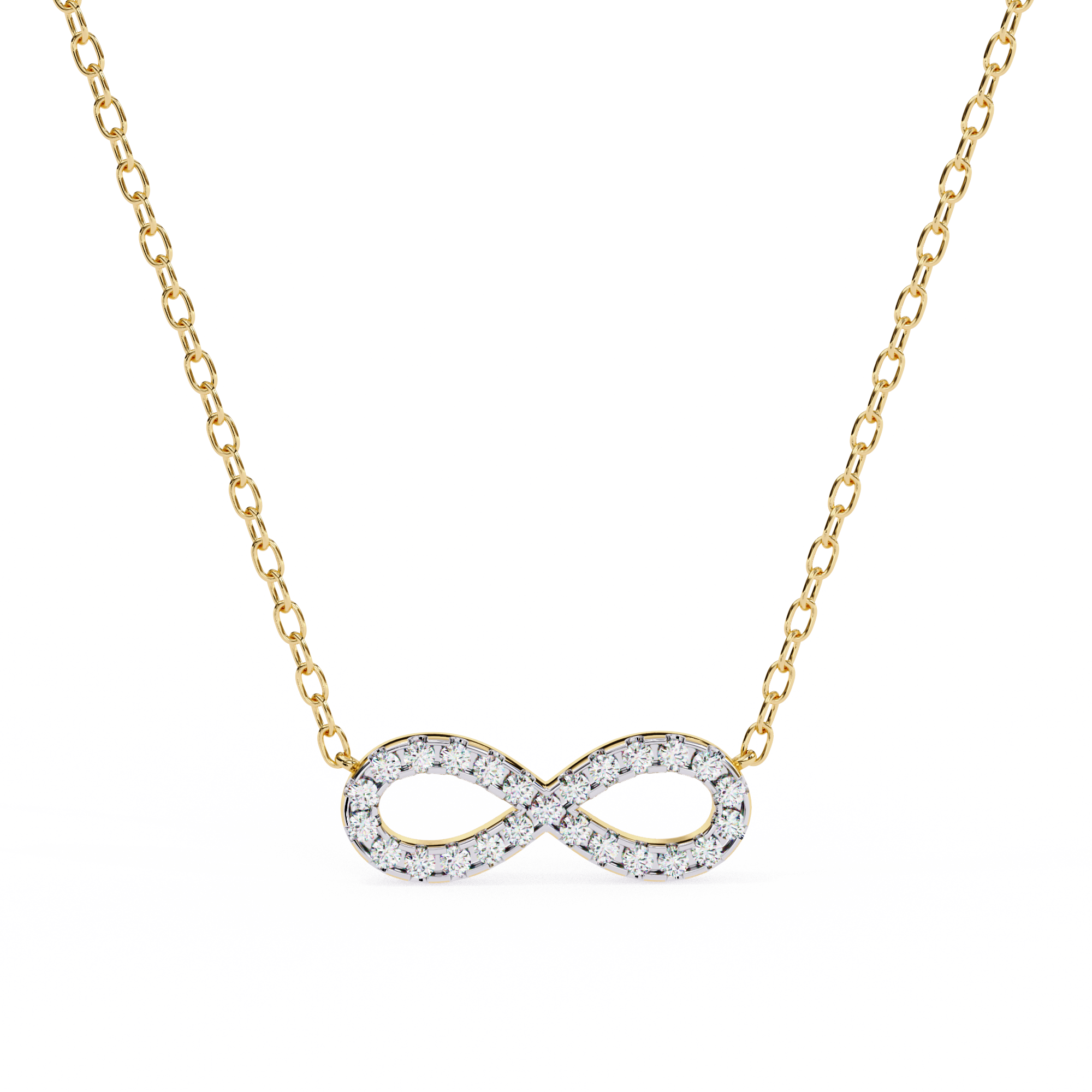Round Cut Lab Diamond Infinity Shape Pendant