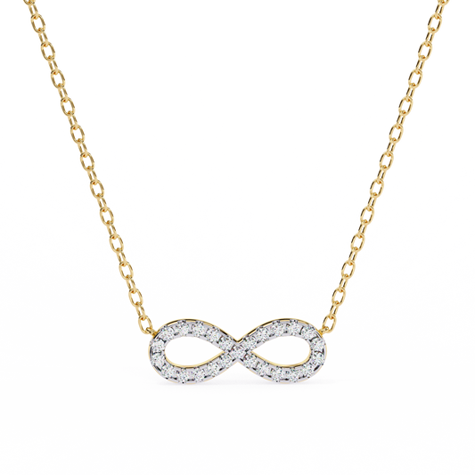 Round Cut Lab Diamond Infinity Shape Pendant