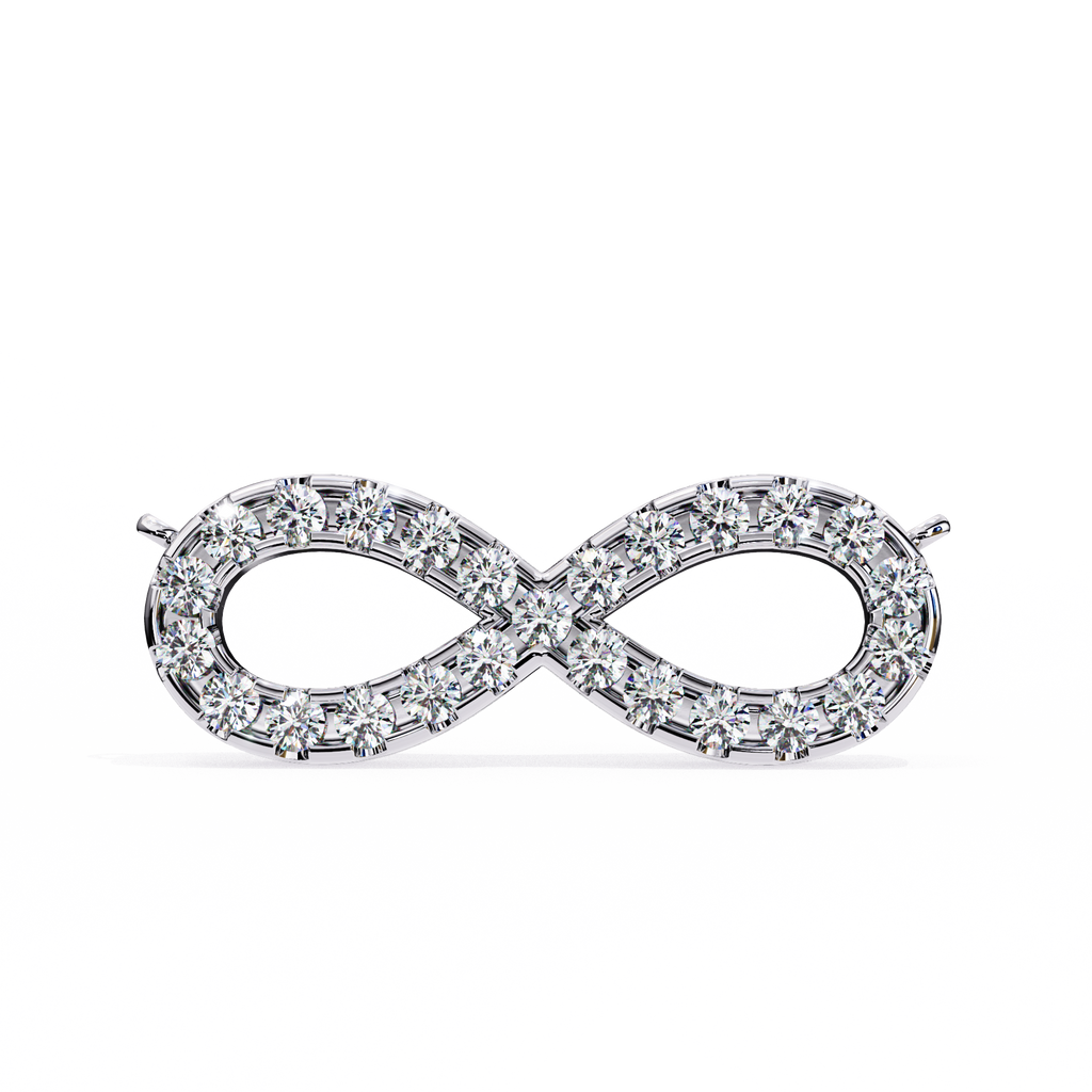 Round Cut Lab Diamond Infinity Shape Pendant