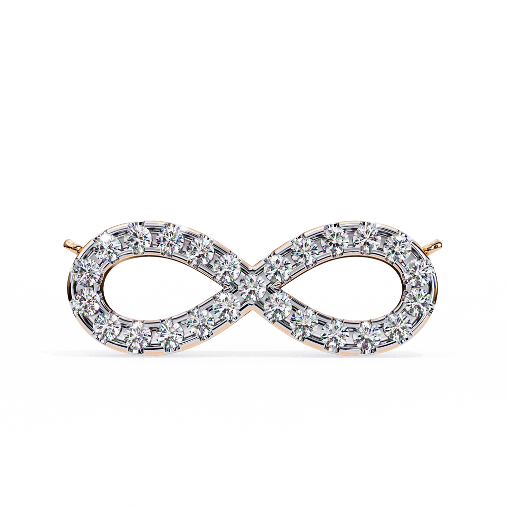 Round Cut Lab Diamond Infinity Shape Pendant