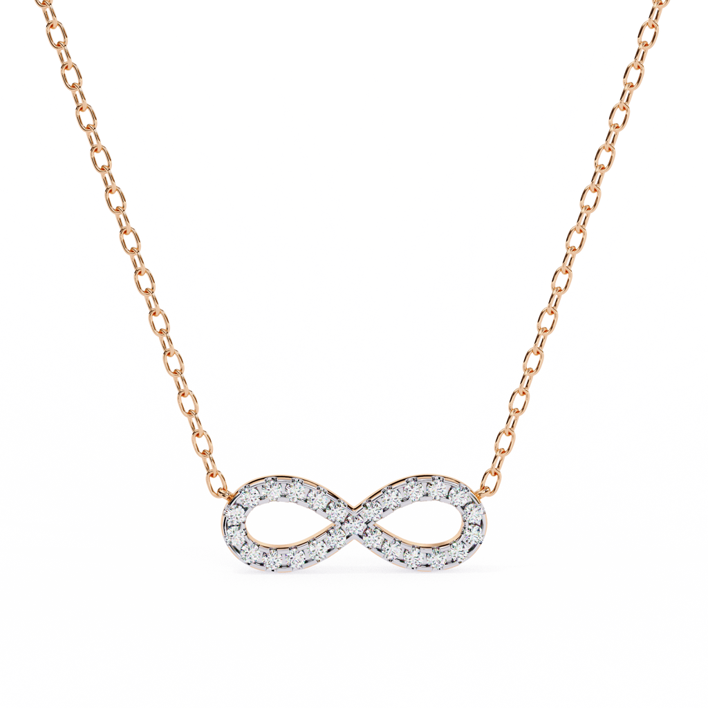 Round Cut Lab Diamond Infinity Shape Pendant