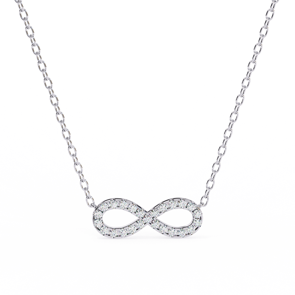Round Cut Lab Diamond Infinity Shape Pendant