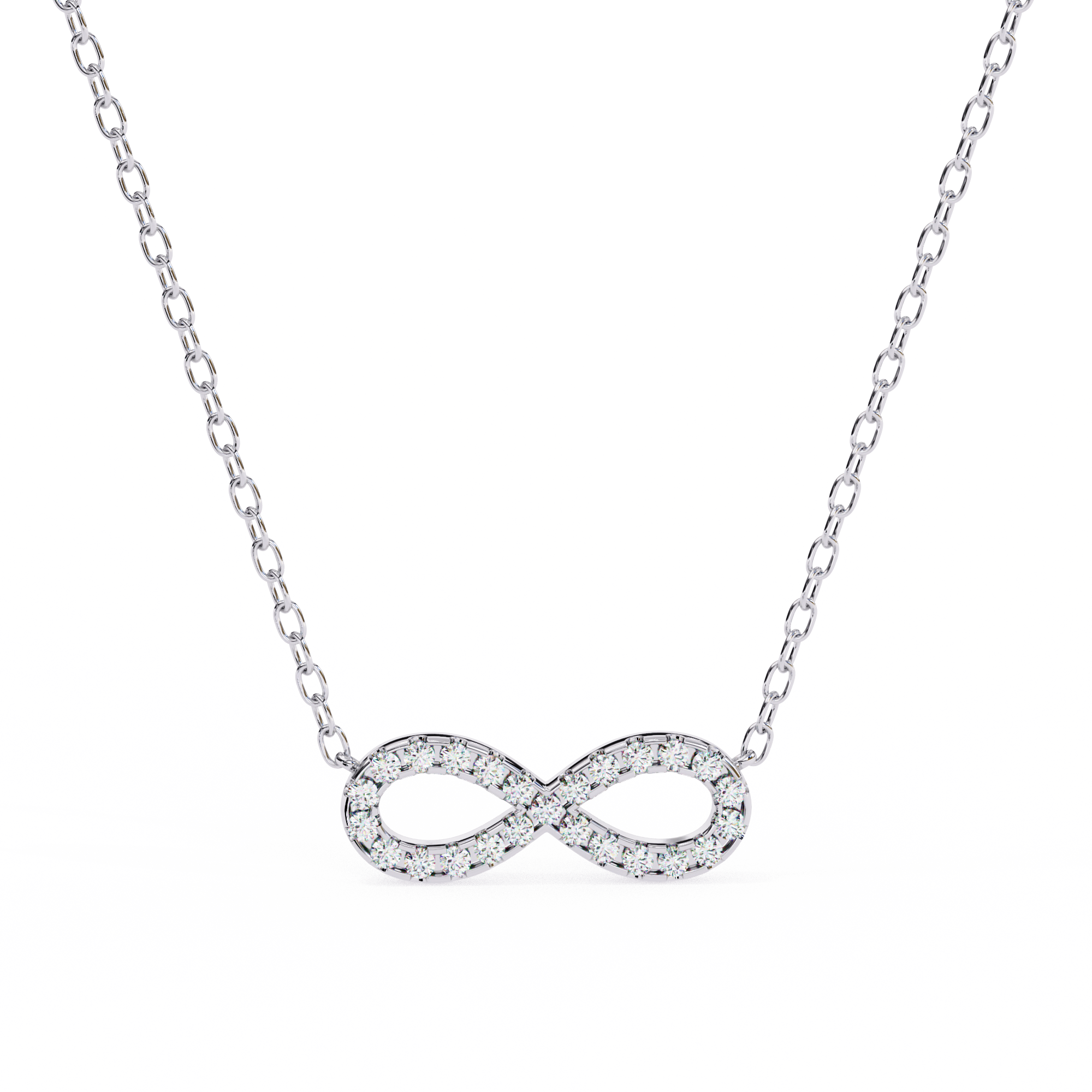 Round Cut Lab Diamond Infinity Shape Pendant