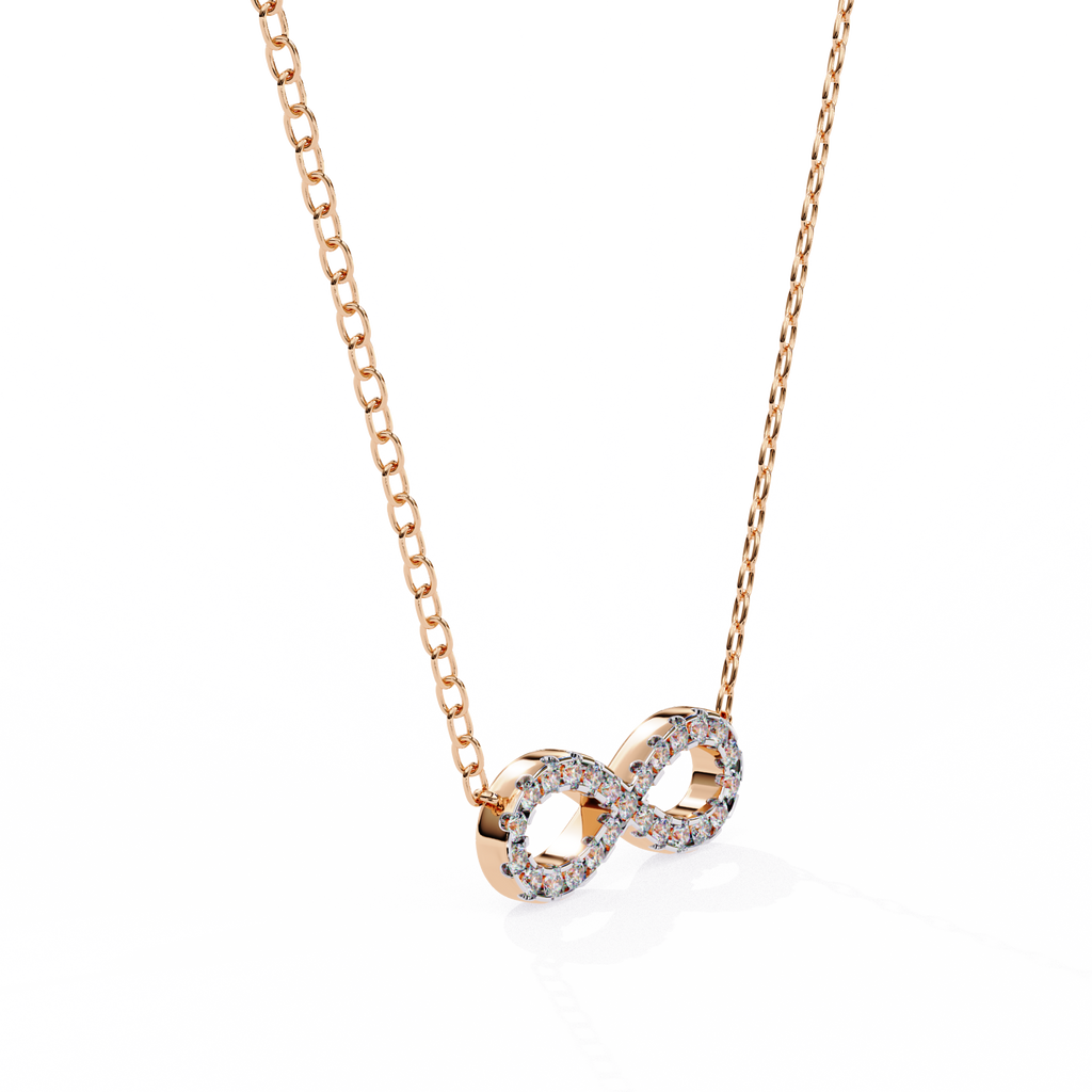 Round Cut Lab Diamond Infinity Shape Pendant