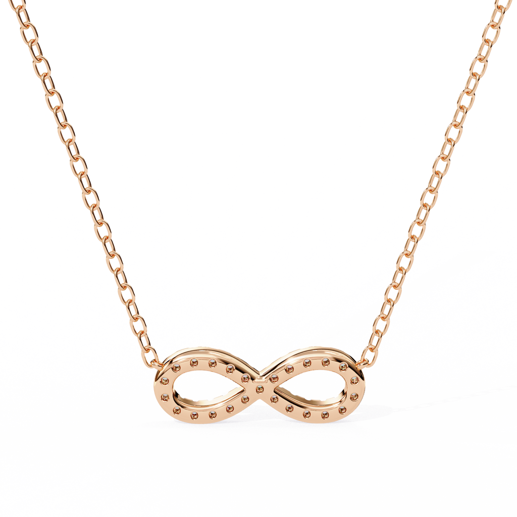 Round Cut Lab Diamond Infinity Shape Pendant