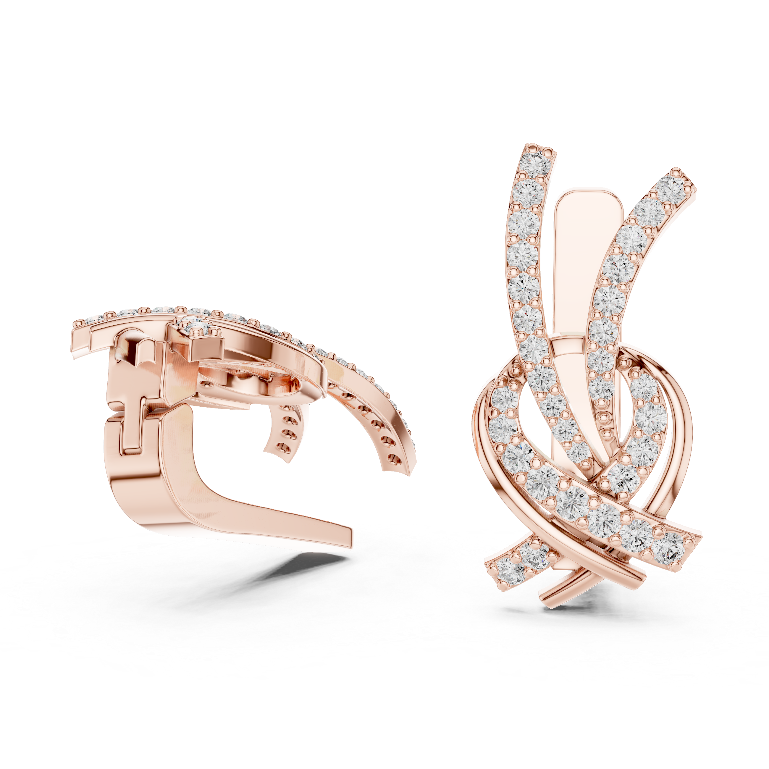 Luxury Round Cut Diamond Bridal Set Earrings