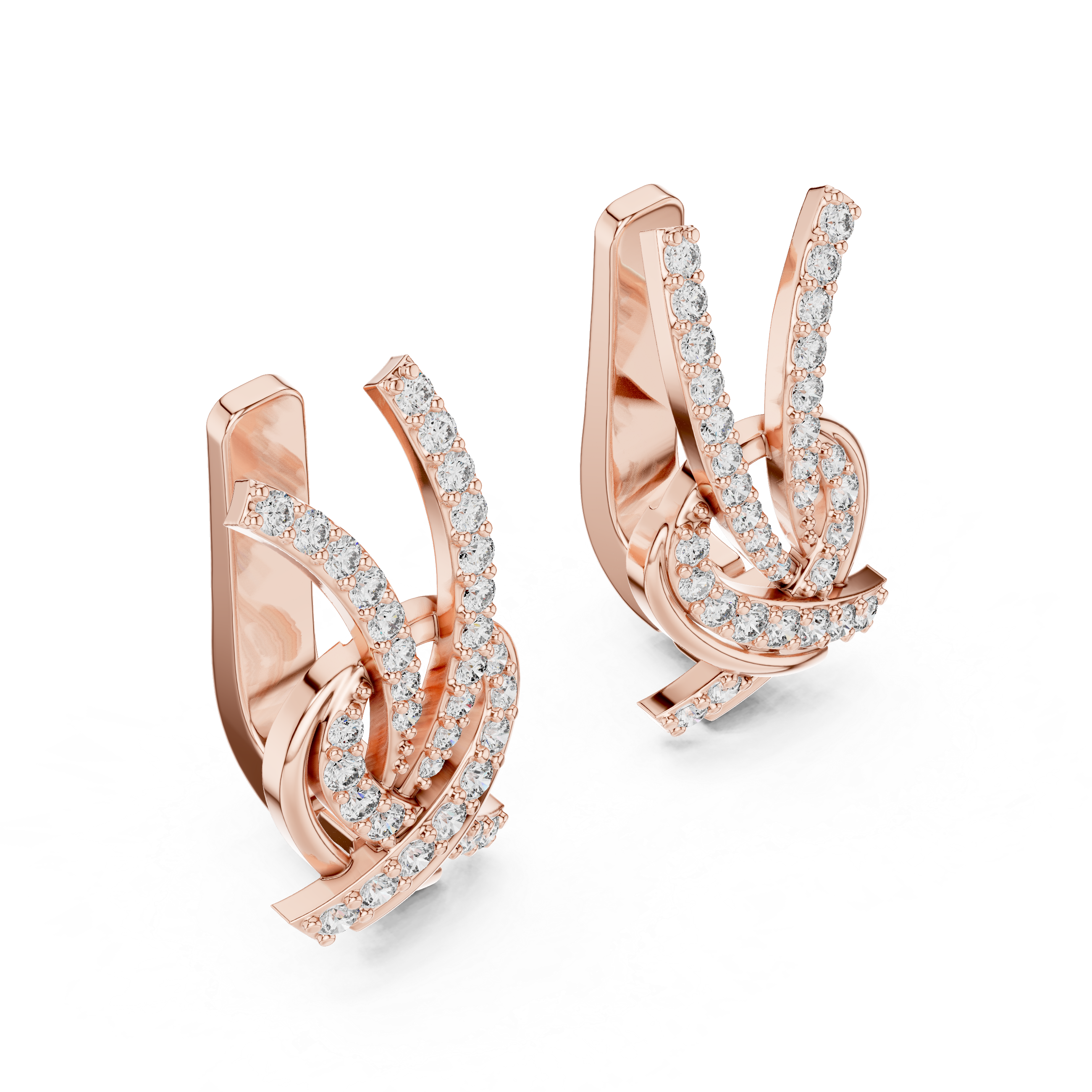 Luxury Round Cut Diamond Bridal Set Earrings